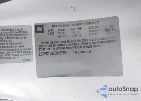 2014 Chevrolet Camaro 2Lt from USA, damaged, VIN 2G1FC1E33E9137790